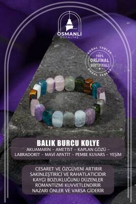 Başak Burcu Bileklik Amazonit, Bordo Granat Lal, Dumanlı Kuvars, Golden Obsidyen, Jasper, Kırmızı Akik, Pembe Kuvars, Yeşil Aventurin - 2