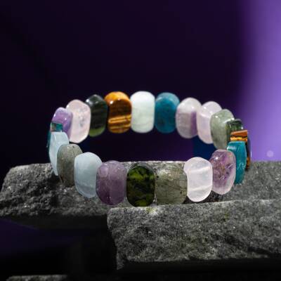 Başak Burcu Bileklik Amazonit, Bordo Granat Lal, Dumanlı Kuvars, Golden Obsidyen, Jasper, Kırmızı Akik, Pembe Kuvars, Yeşil Aventurin - 4