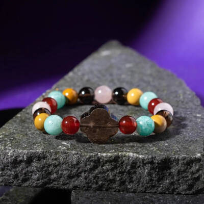 Başak Burcu Bileklik Amazonit, Dumanlı Kuvars, Jasper, Kırmızı Akik, Pembe Kuvars - Osmanlı Doğaltaş
