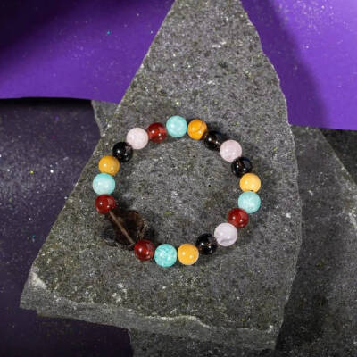 Başak Burcu Bileklik Amazonit, Dumanlı Kuvars, Jasper, Kırmızı Akik, Pembe Kuvars - 3