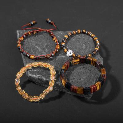 Bereket İstek Arzu Doğal Taş Erkek Bileklik Seti - 3