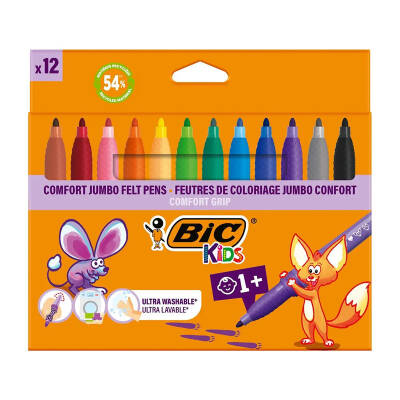 Bic Comfort Jumbo Keçeli Kalem 12 Renk 517250 - Bic