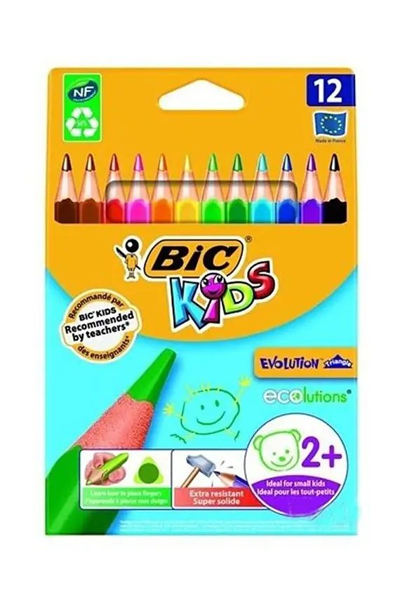Bic Evolution Üçgen Jumbo Kuruboya 12 Li - 1