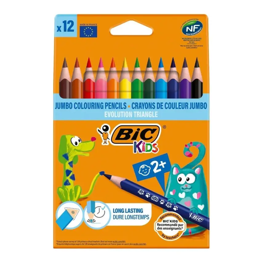 Bic Evolution Üçgen Jumbo Kuruboya 12Li 8297356 - 2