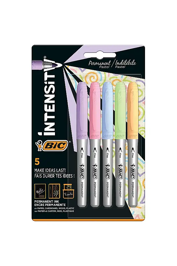 Bic İntenstiy Permanent Markör Pastel Renkler 5 Li - 1