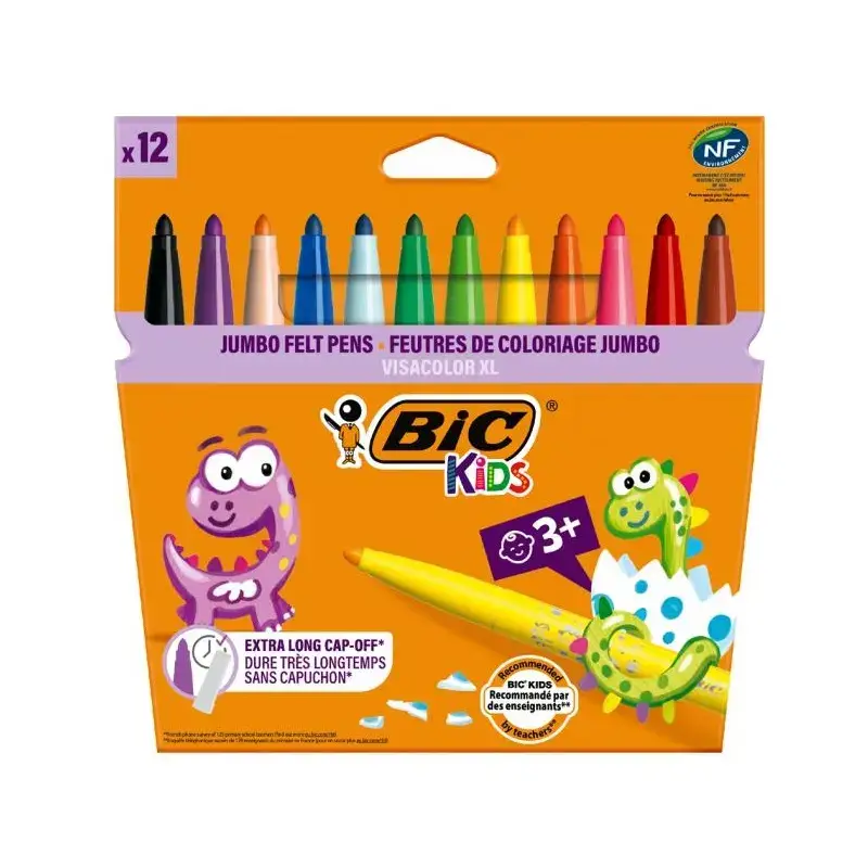 Bic Visa Jumbo Keçeli Boya Kalemi 12 Renk 8922233 - 2