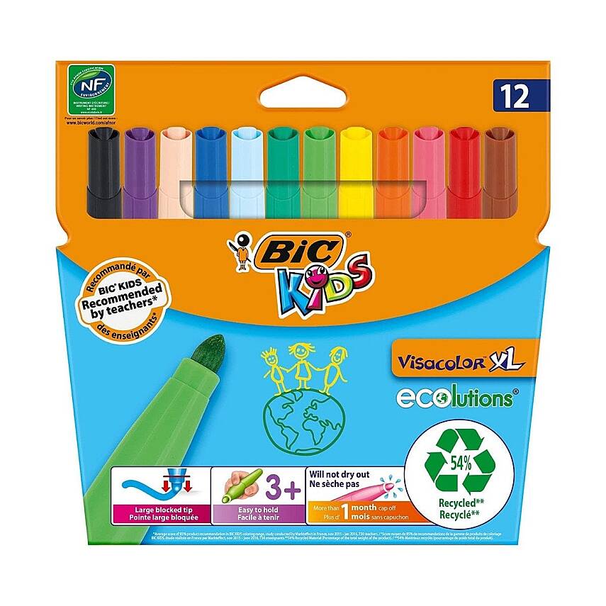 Bic Visa Jumbo Keçeli Boya Kalemi 12 Renk - 1