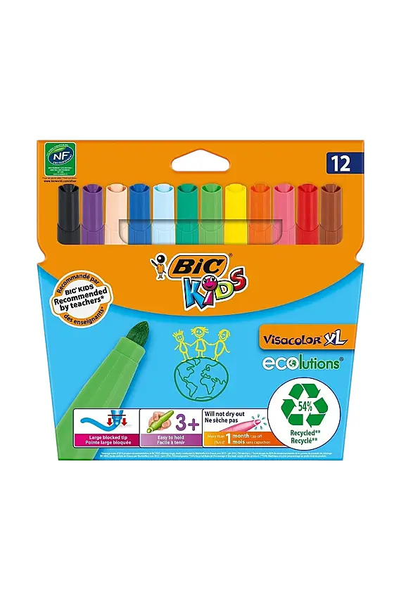 Bic Visa Jumbo Keçeli Boya Kalemi 12 Renk - 2