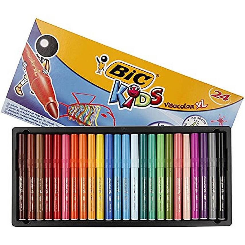 Bic Visa Yıkanabilir Jumbo Keçeli Kalem 24 Lü - 1