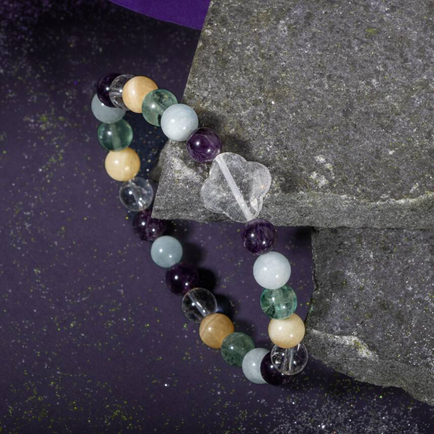 Boğa Burcu Bileklik Buz Mavizi Apatit, Dragon Jasper, Jasper, Lapis Lazuli, Yeşil Aventurin, Yeşim - 1