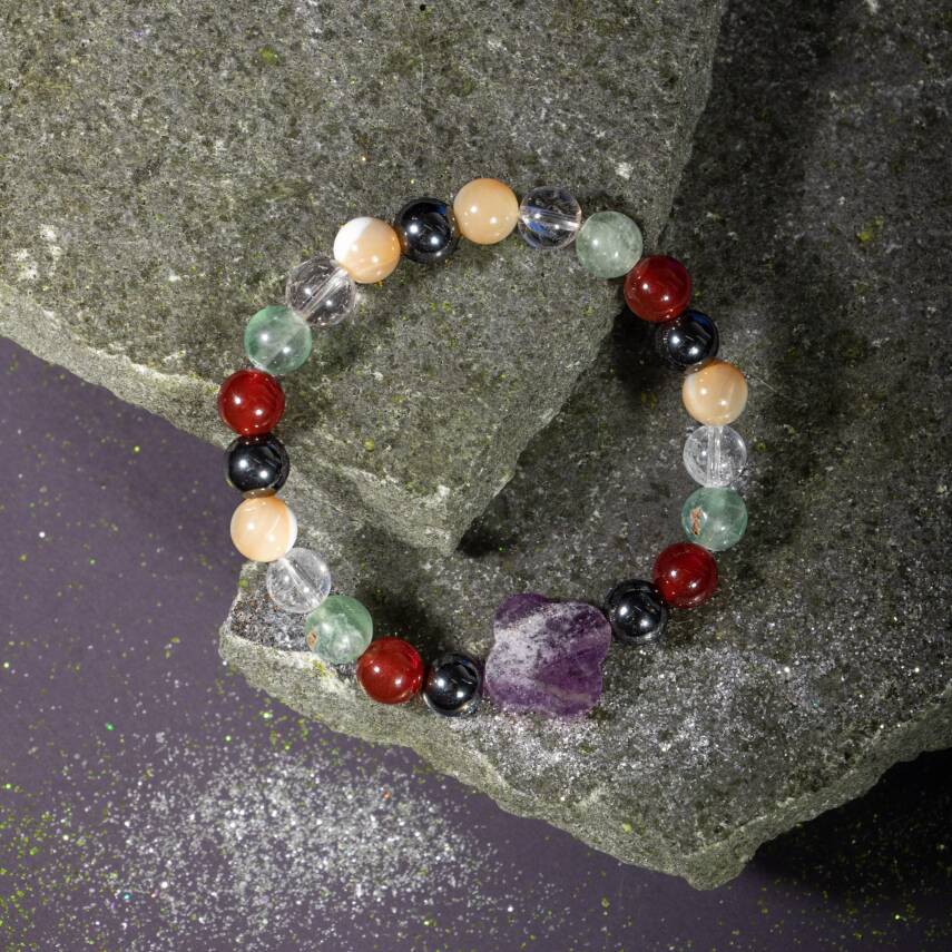 Boğa Burcu Bileklik Buz Mavizi Apatit, Dragon Jasper, Jasper, Lapis Lazuli, Yeşil Aventurin, Yeşim - 3