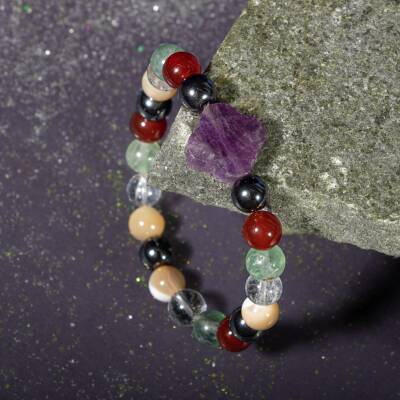 Boğa Burcu Bileklik Buz Mavizi Apatit, Dragon Jasper, Jasper, Lapis Lazuli, Yeşil Aventurin, Yeşim - 4