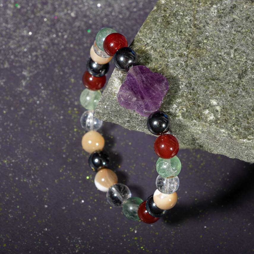 Boğa Burcu Bileklik Buz Mavizi Apatit, Dragon Jasper, Jasper, Lapis Lazuli, Yeşil Aventurin, Yeşim - 4