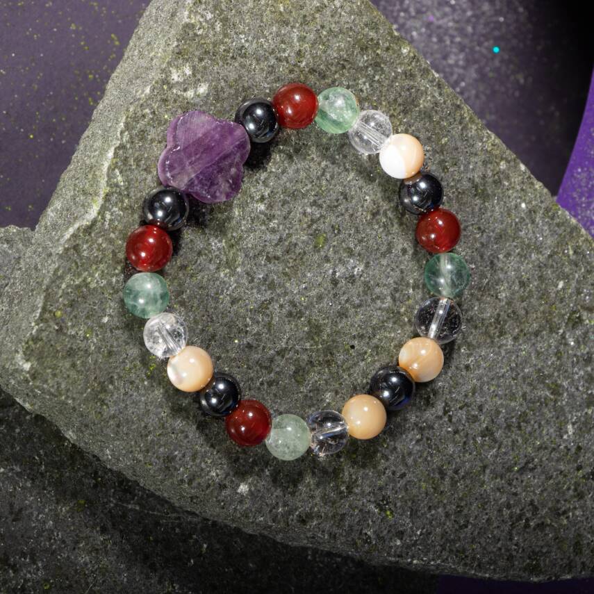 Boğa Burcu Bileklik Buz Mavizi Apatit, Dragon Jasper, Jasper, Lapis Lazuli, Yeşil Aventurin, Yeşim - 5