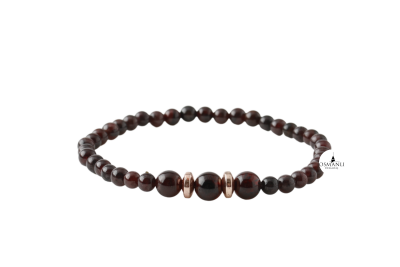 Bordo Granat Lal 4mm Doğal Taş Bileklik - Osmanlı Doğaltaş