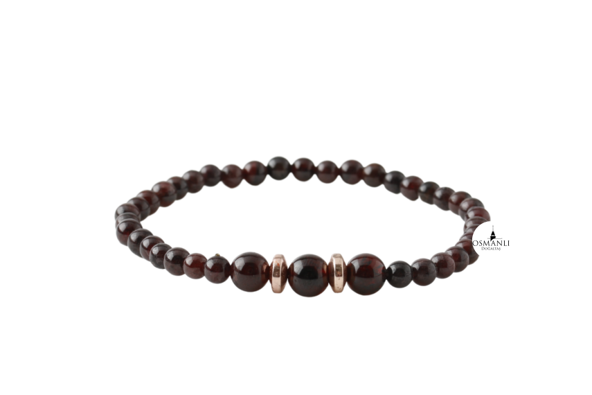 Bordo Granat Lal 4mm Doğal Taş Bileklik - 2