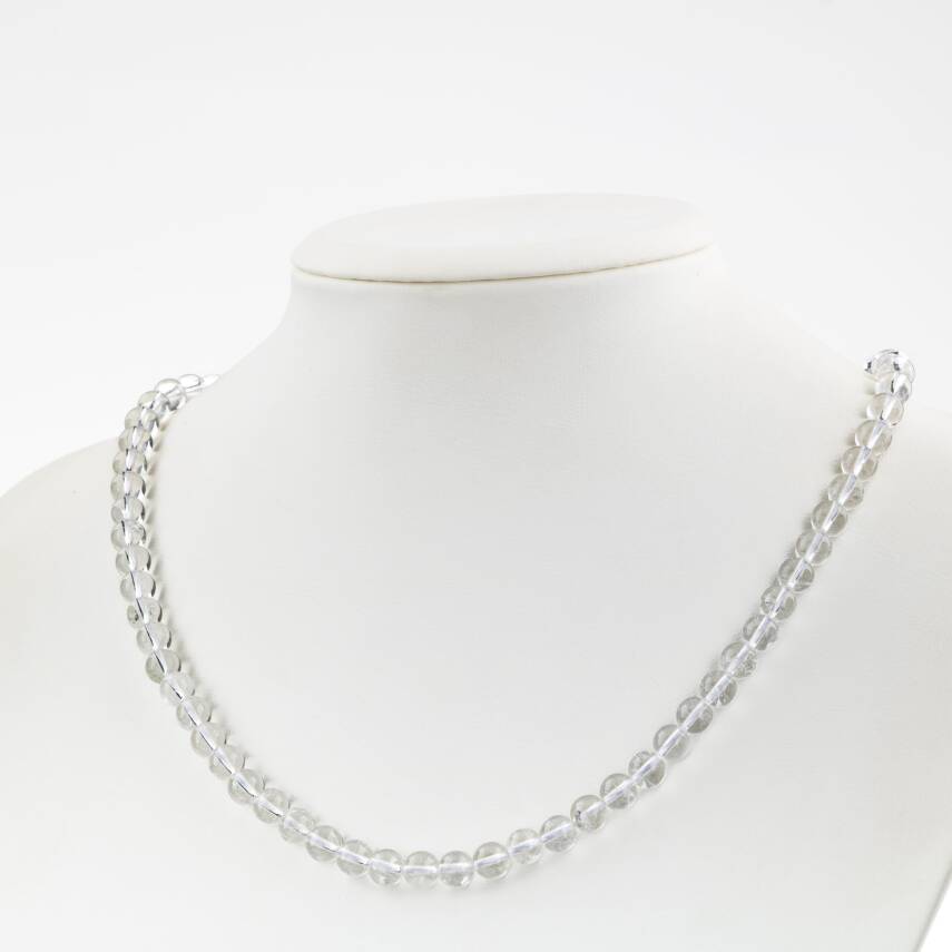 Bordo Granat Lal 6 mm Dizi Doğal Taş Kolye - 1