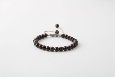 Bordo Granat Lal 6mm Merdiven Kapama Doğal Taş Bileklik - 2