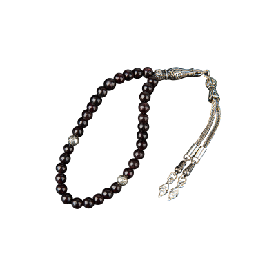 Bordo Granat Lal Doğal Taş Tesbih 33lük - 6mm - Osmanlı Doğaltaş