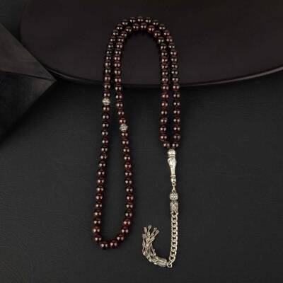 Bordo Granat Lal Doğal Taş Tesbih 99luk - 6mm - 3