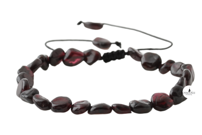 Bordo Granat Lal Natürel Kesim Doğal Taş Bileklik - 2