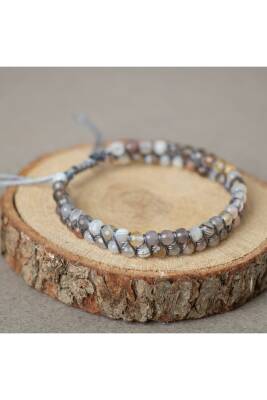 Botswana Akiği 3-4mm Çift Sıra Doğal Taş Bileklik - 2
