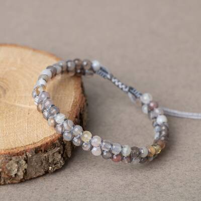 Botswana Akiği 3-4mm Çift Sıra Doğal Taş Bileklik - 3