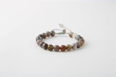 Botswana Akiği 8mm Merdiven Kapama Doğal Taş Bileklik - Osmanlı Doğaltaş