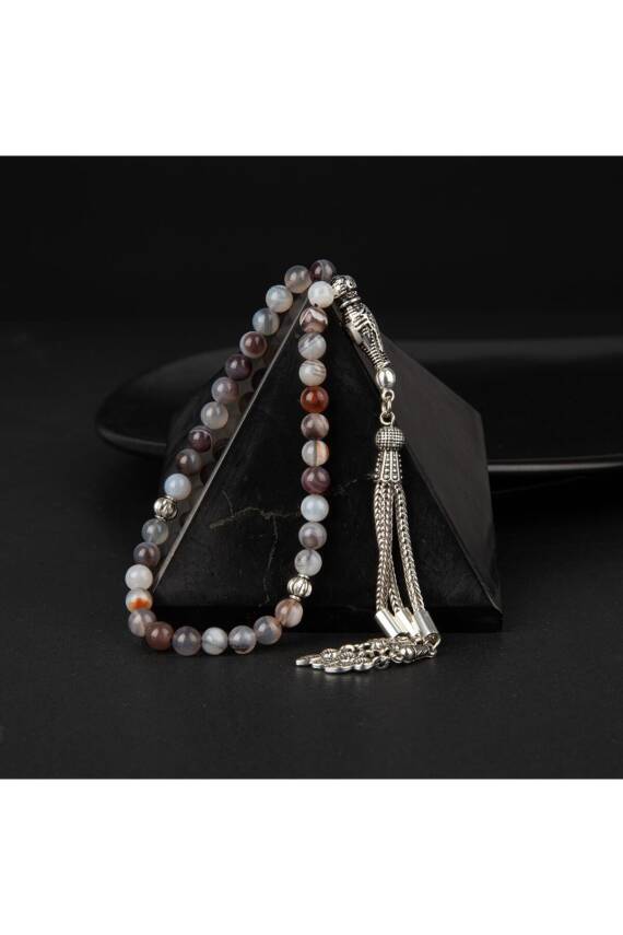 Botswana Akiği Doğal Taş Tesbih 33lük - 6mm - 2