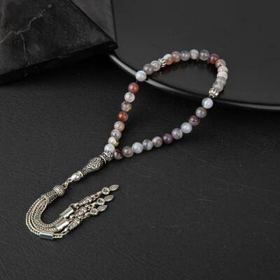 Botswana Akiği Doğal Taş Tesbih 33lük - 6mm - Osmanlı Doğaltaş