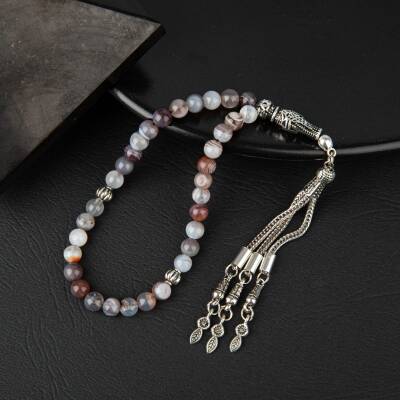 Botswana Akiği Doğal Taş Tesbih 33lük - 6mm - 2