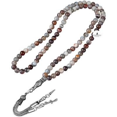 Botswana Akiği Doğal Taş Tesbih 99luk - 6mm - 4