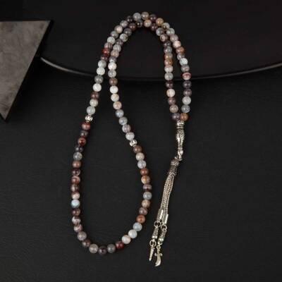 Botswana Akiği Doğal Taş Tesbih 99luk - 6mm - 4