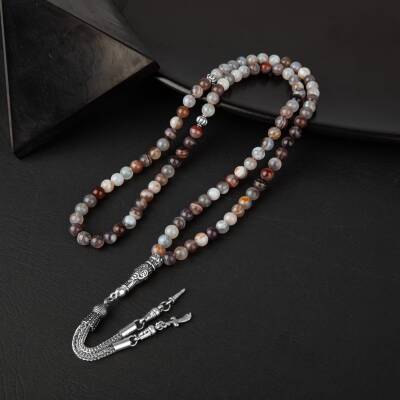 Botswana Akiği Doğal Taş Tesbih 99luk - 6mm - 2