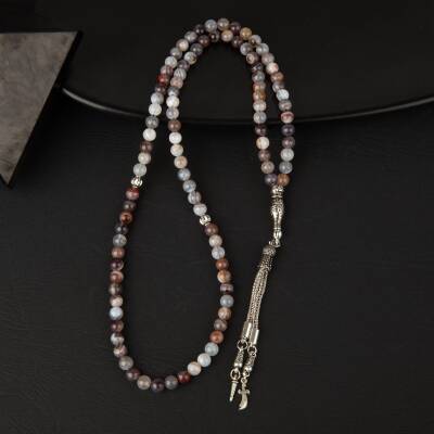 Botswana Akiği Doğal Taş Tesbih 99luk - 6mm - 3