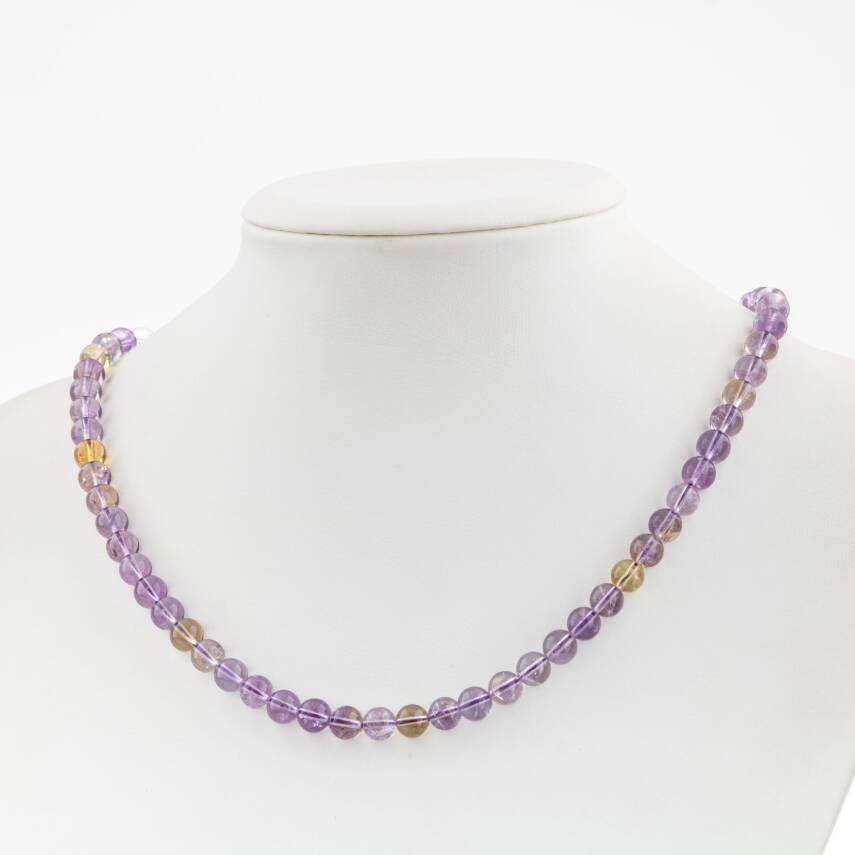 Bronzit 6 mm Dizi Doğal Taş Kolye - 2