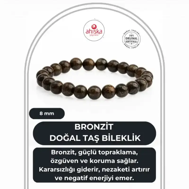 Bronzit 8mm Doğal Taş Bileklik - 1