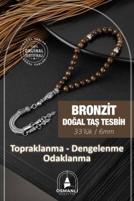 Bronzit Doğal Taş Tesbih 33lük - 6mm - Osmanlı Doğaltaş