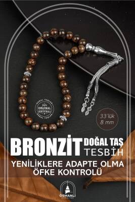 Bronzit Doğal Taş Tesbih 33lük - 8mm - Osmanlı Doğaltaş