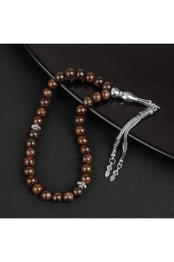 Bronzit Doğal Taş Tesbih 33lük - 8mm - 3