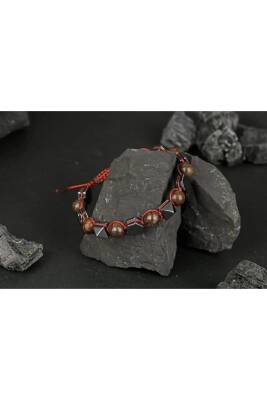 Bronzit-Hematit Doğal Taş Bileklik - 3