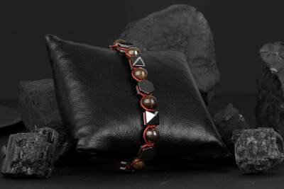 Bronzit-Hematit Doğal Taş Bileklik - 2