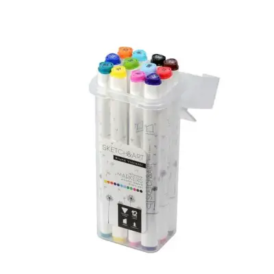 Bruno Visconti Sketch & Art Çift Taraflı Marker Seti Kutulu 12 Renk - 1