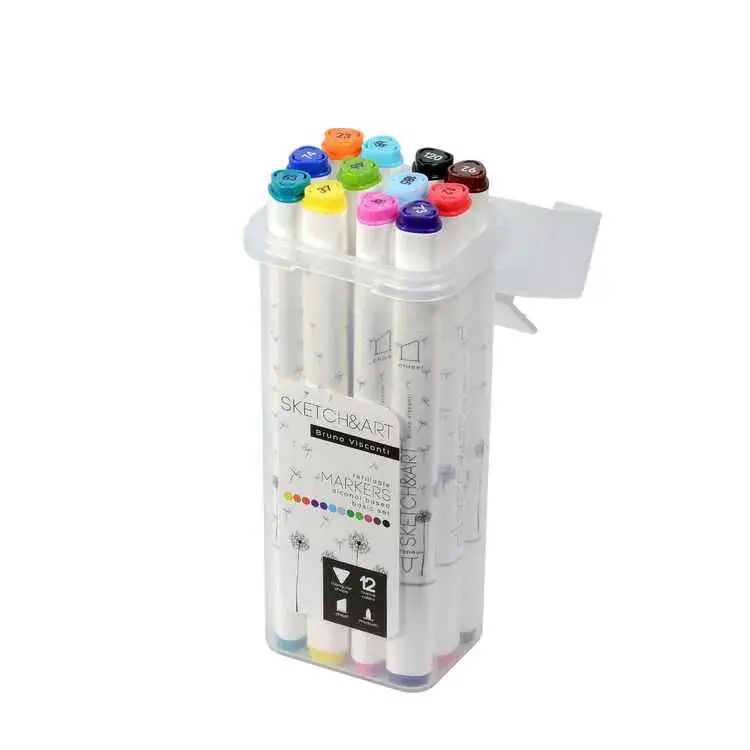 Bruno Visconti Sketch & Art Çift Taraflı Marker Seti Kutulu 12 Renk - 2