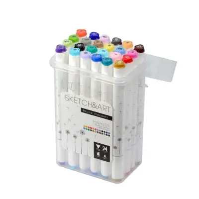 Bruno Visconti Sketch & Art Çift Taraflı Marker Seti Kutulu 24 Renk - 2