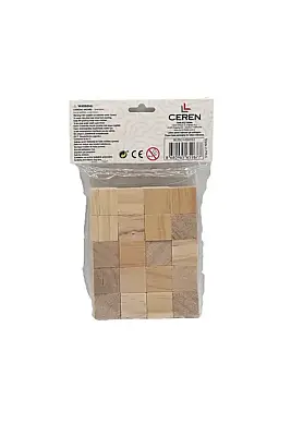 Bu Bu Ahşap Küpler Natural 20 Parça - 1