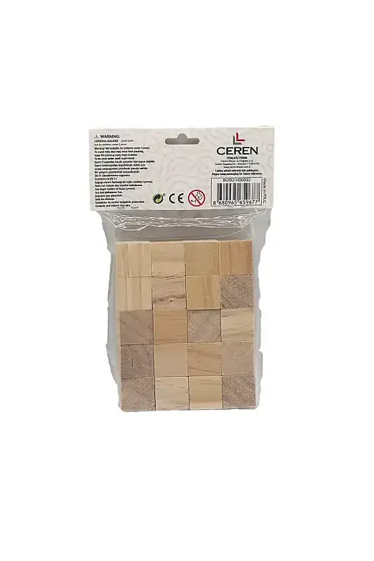 Bu Bu Ahşap Küpler Natural 20 Parça - 1