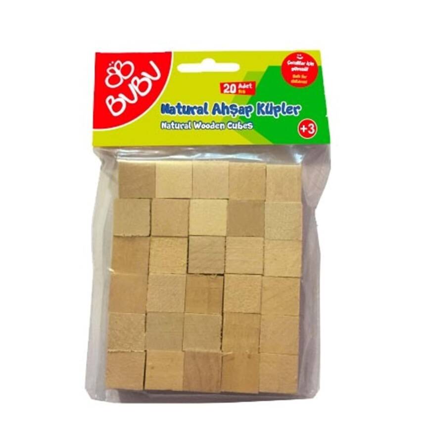 Bu Bu Ahşap Küpler Natural 20 Parça - 2