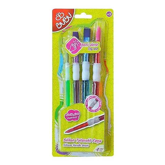 Bu Bu Fırça Seti Silikon Tutacaklı 4 Lü - 1