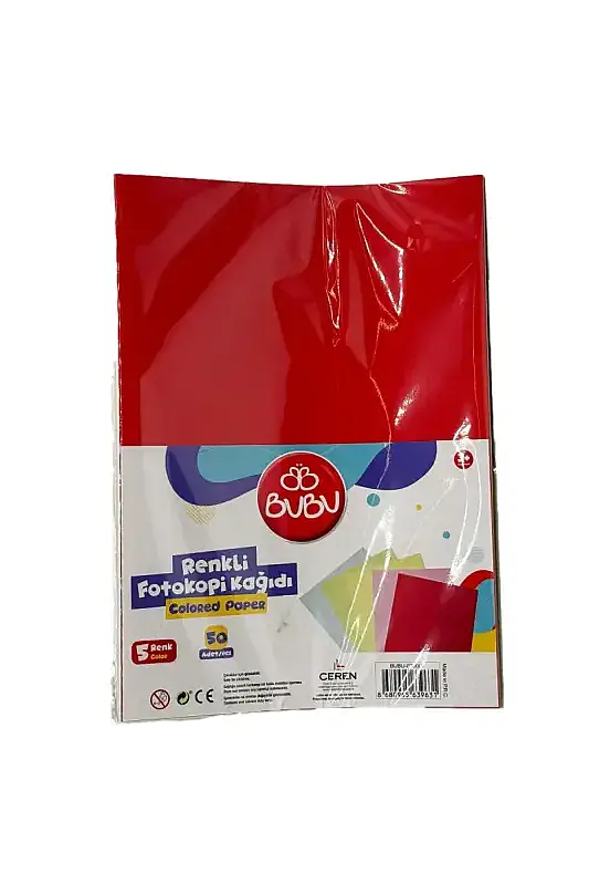 Bu Bu Renkli Fotokopi Kağıdı 5 Renk 50 Li - 2
